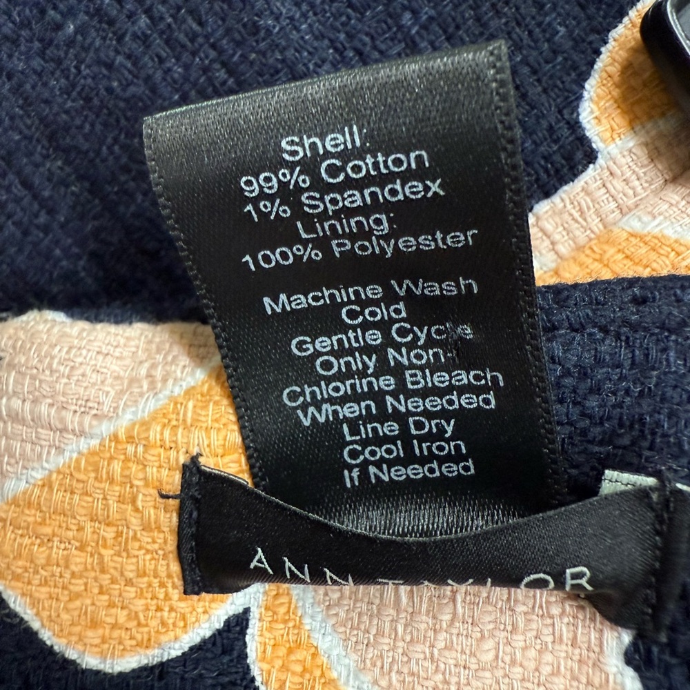 Ann Taylor Black Skirt with Orange Floral Design - Picture 6 of 6